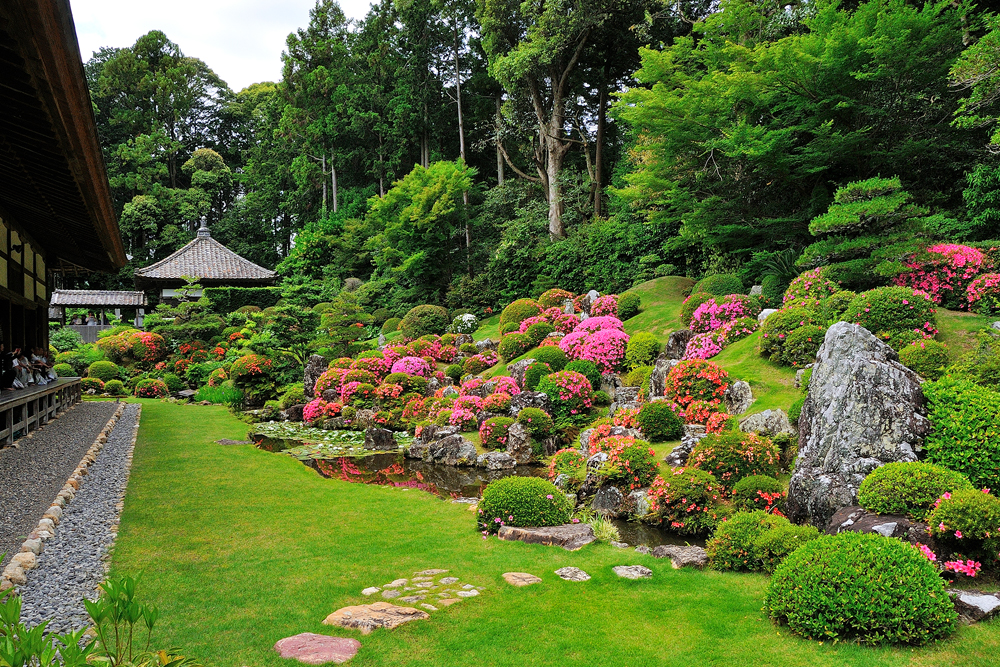 庭園の花 ダイフ 複製画 レプリカ 額装　52×61cm 心に宿る世界の名画 庭園花散歩