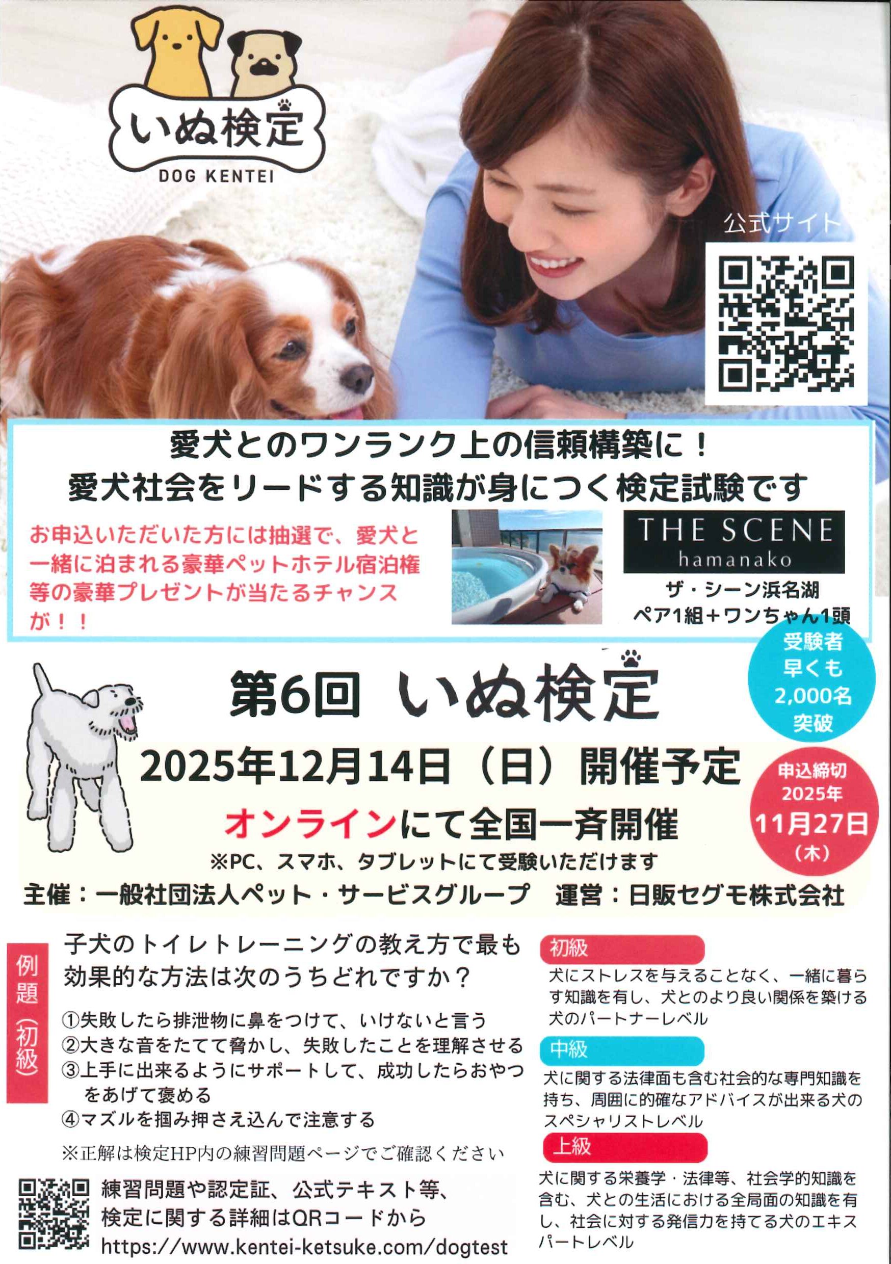 お知らせ】第6回 【いぬ検定】受験者募集中！！ | 浜松わんこ旅｜浜松 